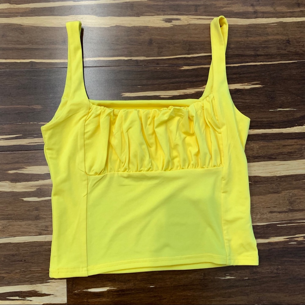 NWOT yellow crop tank top